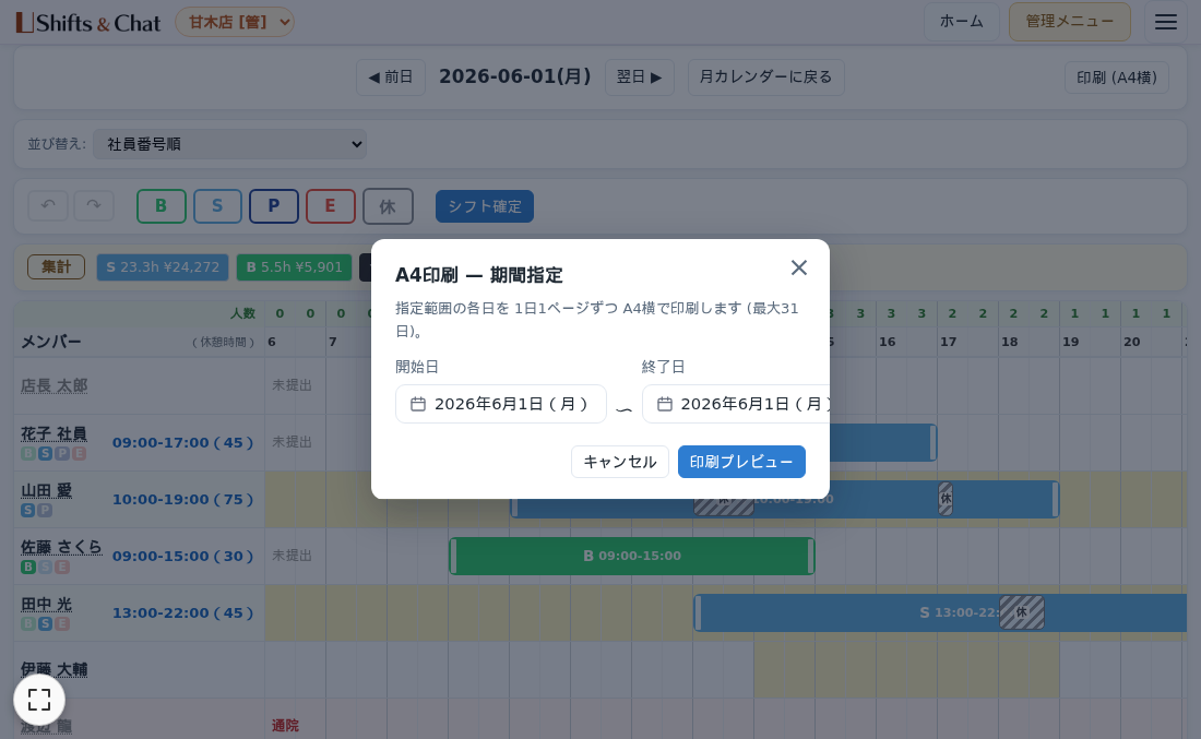 A4印刷 (期間指定)